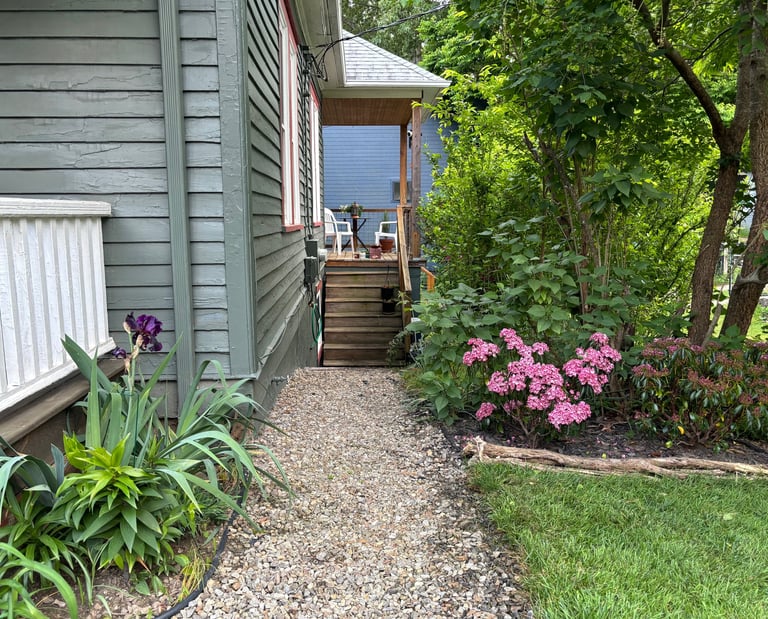Garden path at Mallow Rose Cottage, Spring 2024