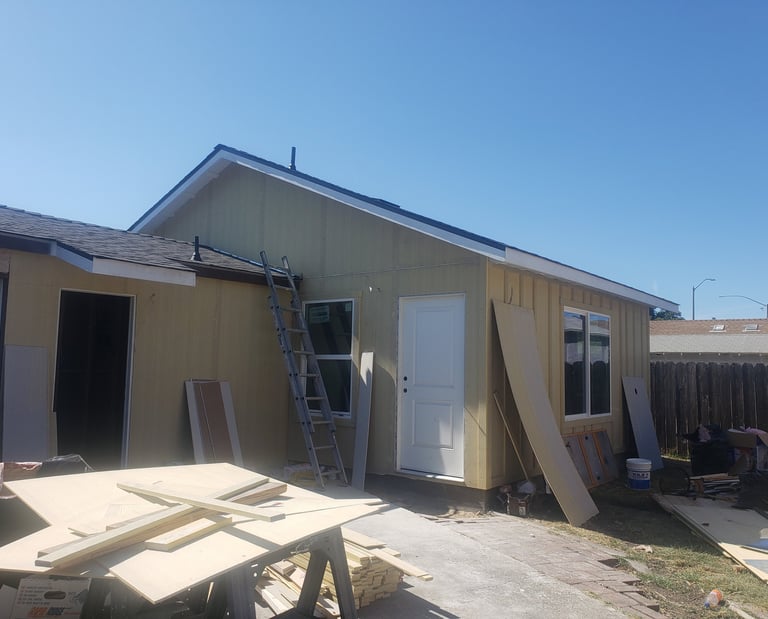 Exterior of Garage Converted into an accessory dwelling unit (ADU)