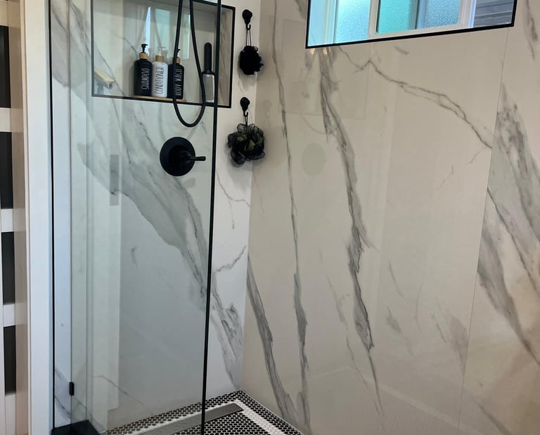 Interior of renovated bathroom