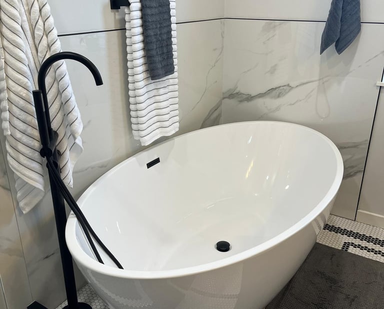 Interior of renovated bathroom