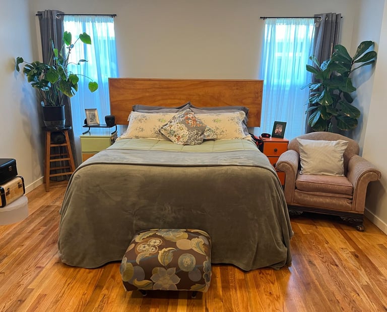 Interior of renovated bedroom