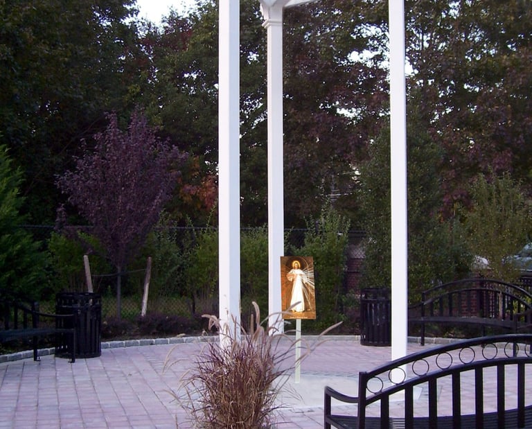 Chorister devotional garden prayer setting.