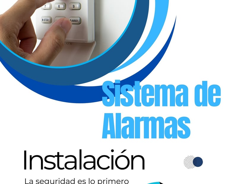 Panel de alarma de seguridad con sensores instalados en oficina