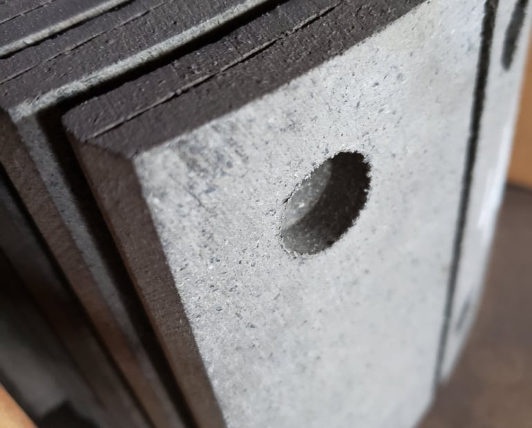 truck block sets and relined truck brake shoes by the brake relining experts at 260-426-3331