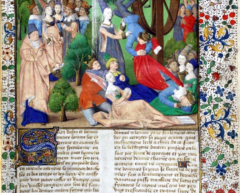 The lady fortune, from Boccacio manuscript