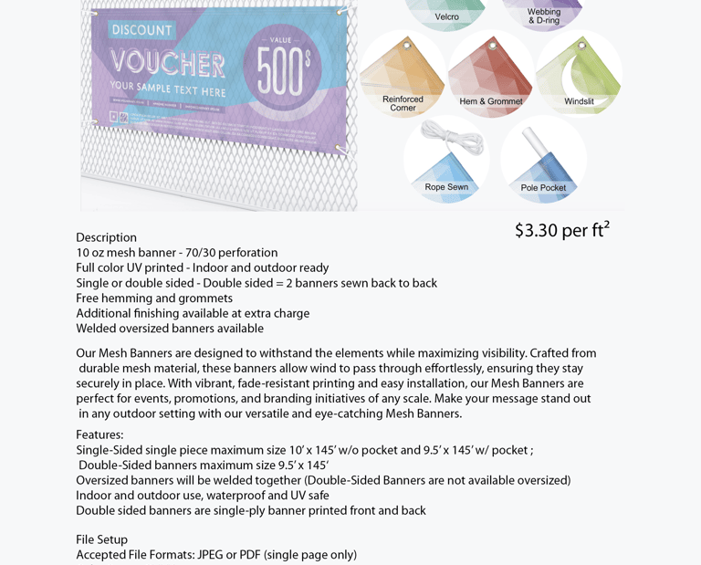 outdoor mesh banners for fences