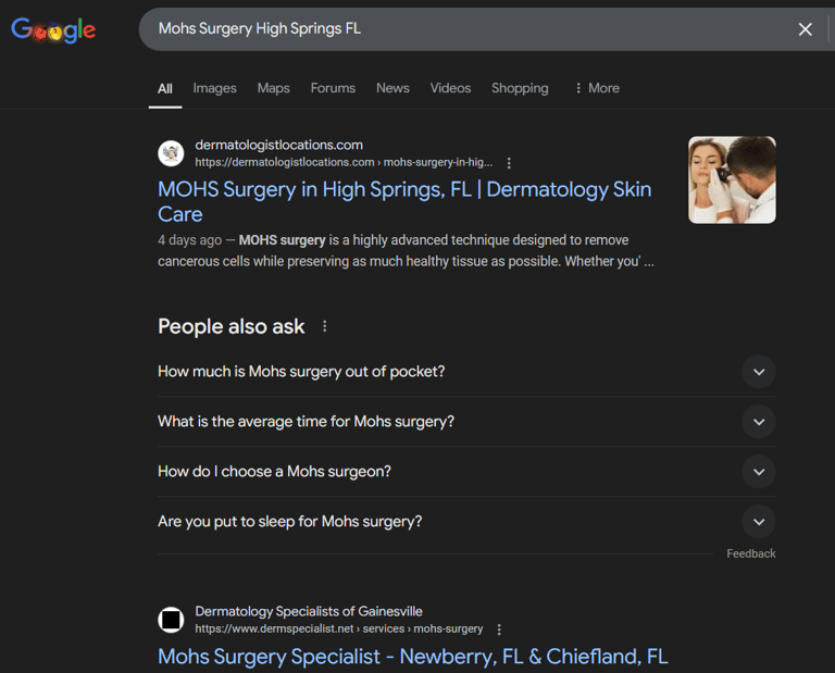 mohs surgery seo services