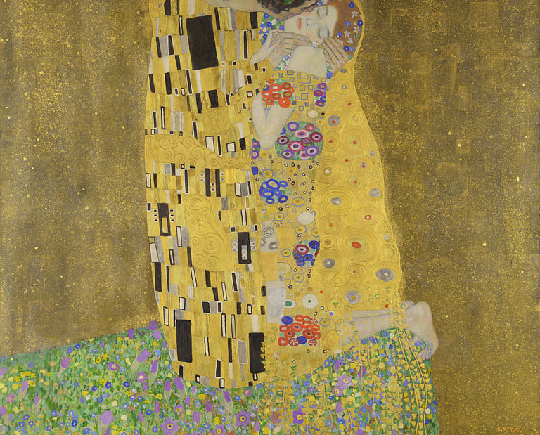 couple enlacé, tableau de Klimt très connu