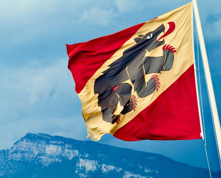 Bern Flag Flying over Niederhorn