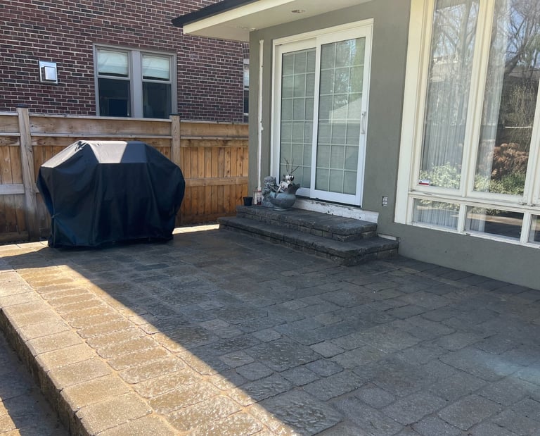Raised interlock patio