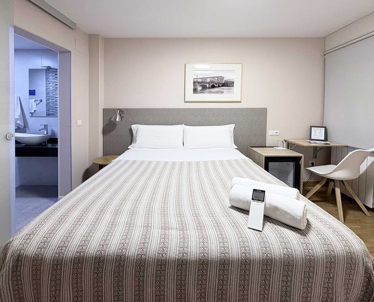 Habitación doble con baño privado en Logroño