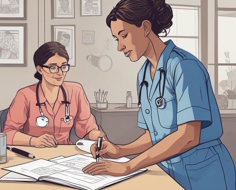 A group of dancers wearing traditional Indian attire adorned with ornate jewelry perform expressive dance movements. The colorful garments include a mix of bright green, blue, and red fabrics, intricately decorated with silver embellishments. The dancers hold graceful poses, demonstrating elegance and skill.