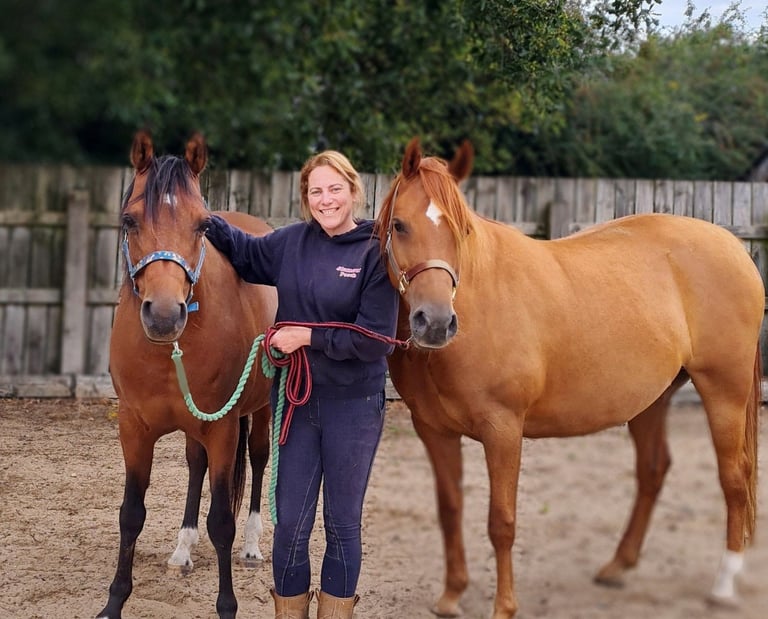 Chez and Farah, our horses