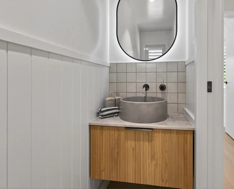 Kaiwaka Mangawhai Road home renovation - guest bathroom - CHR Builders