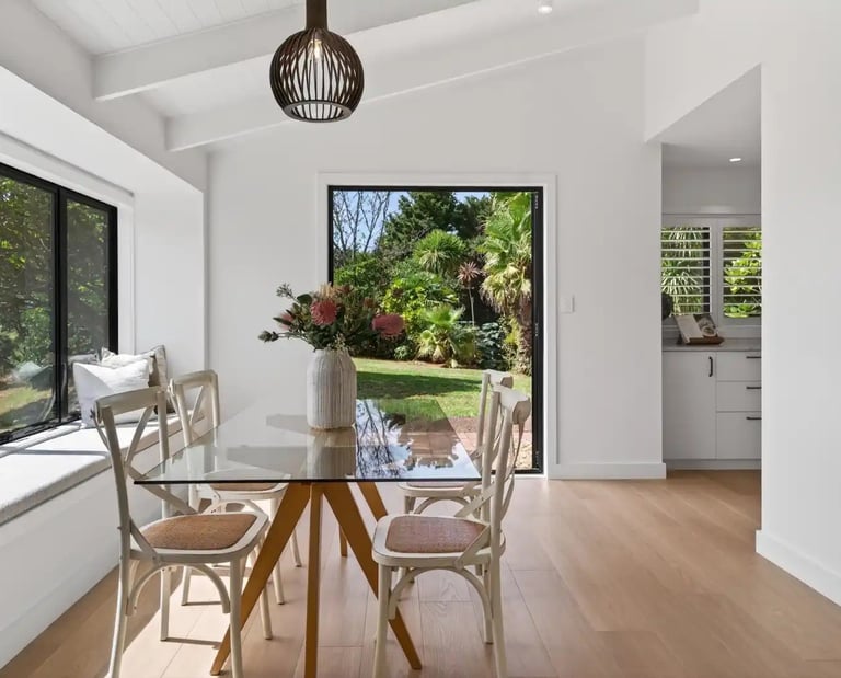 Kaiwaka Mangawhai Road home renovation - open plan dining room - CHR Builders