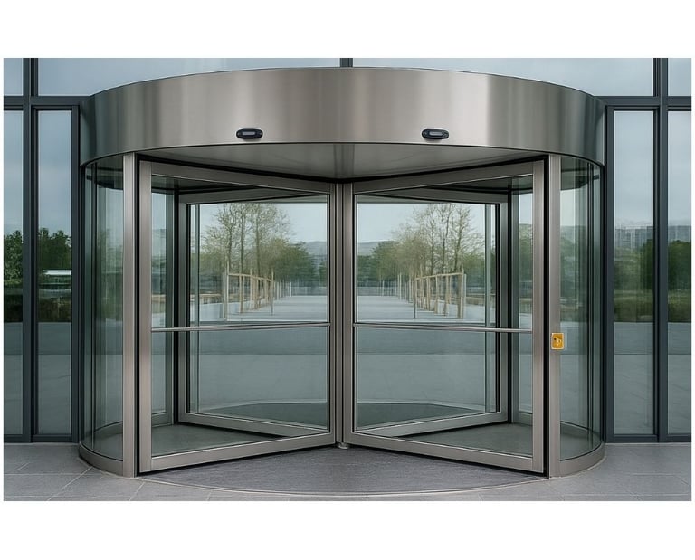 puerta giratoria de cristal y aluminio para edificios u oficinas