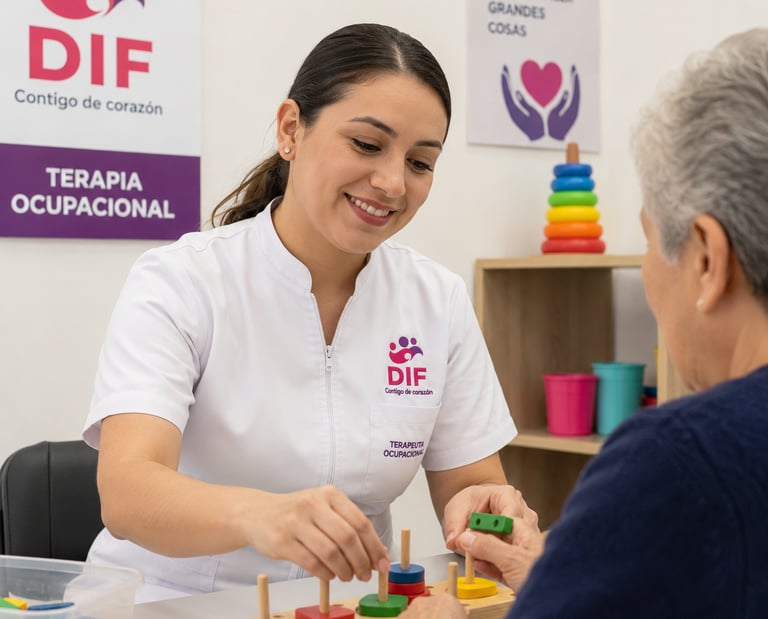 Trabajo de Terapeuta Ocupacional DIF. Bolsa de Trabajo DIF