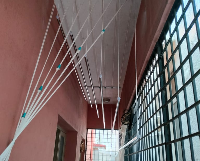 Rustproof cloth drying hanger with pulley for balcony utility