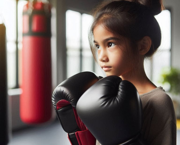 Image of a child athlete/boxer - AI generated