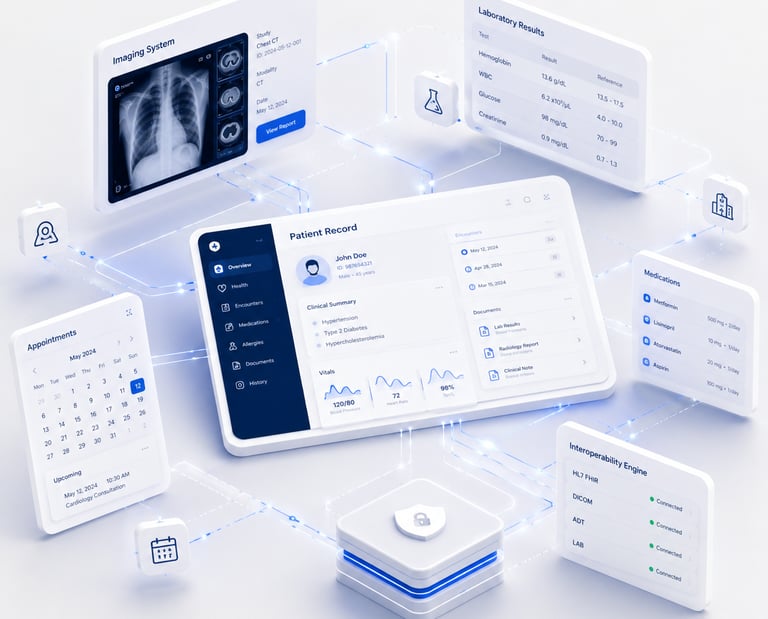 Healthcare digital transformation platform focused on interoperability and scalable systems.