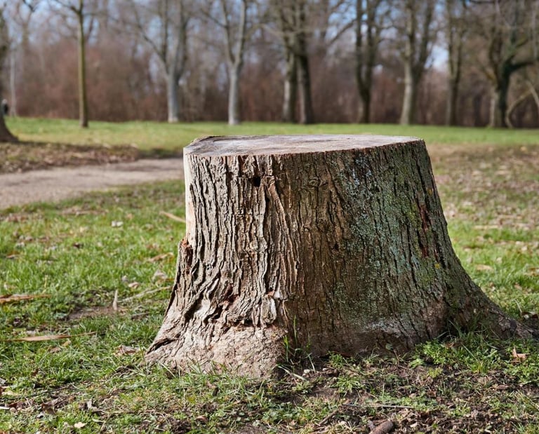 Souche d'un arbre abattu