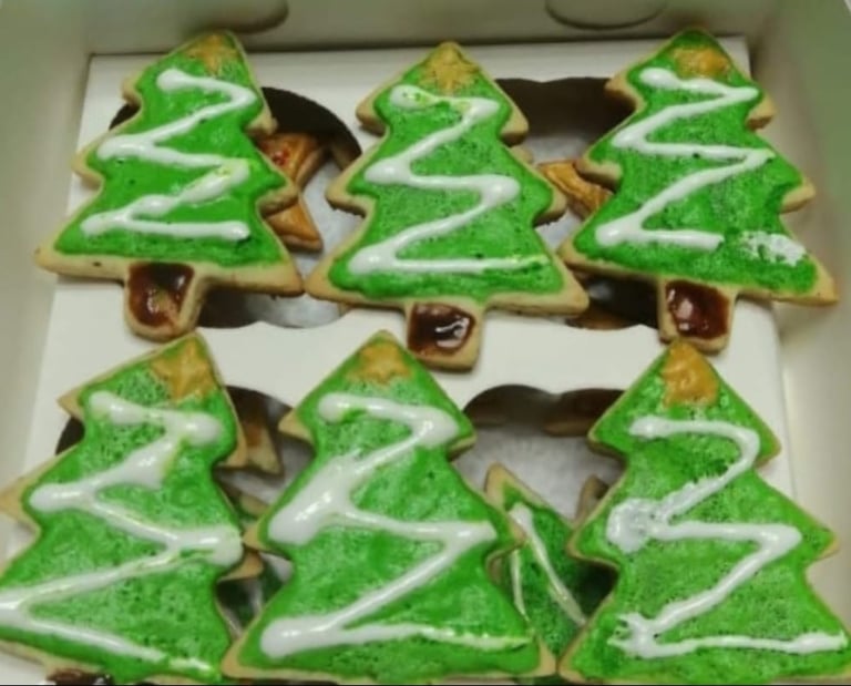 galletas de almendra arbolitos navidad pasteleria queti