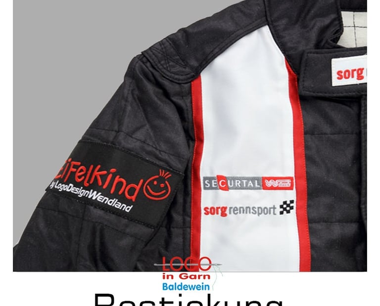 a jacket with a logo on it and a tag on the back of it