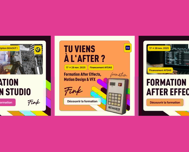 Visuels pour les réseaux sociaux de Fink par Tuuk studio