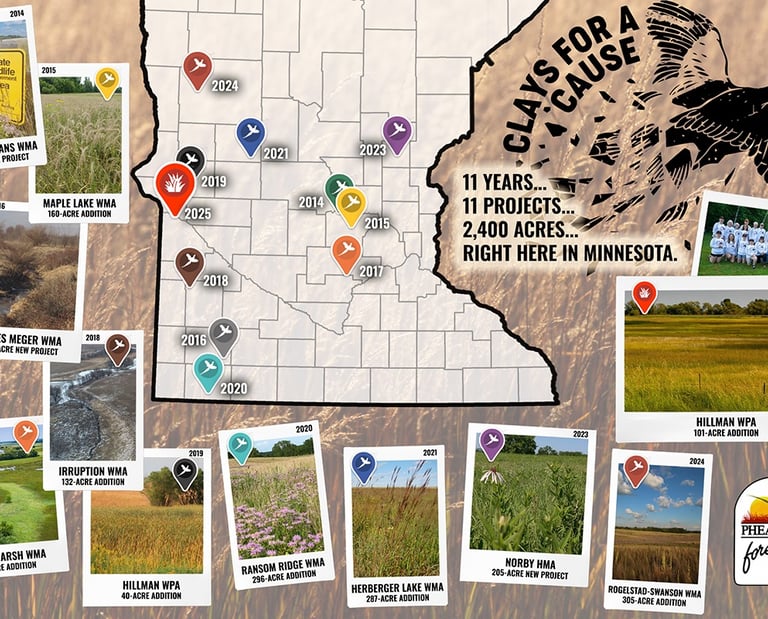 Poster displaying map of event land projects.