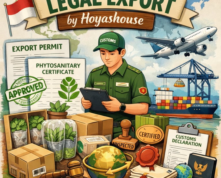Legal export of live Hoya plants from Indonesia with phytosanitary certificates