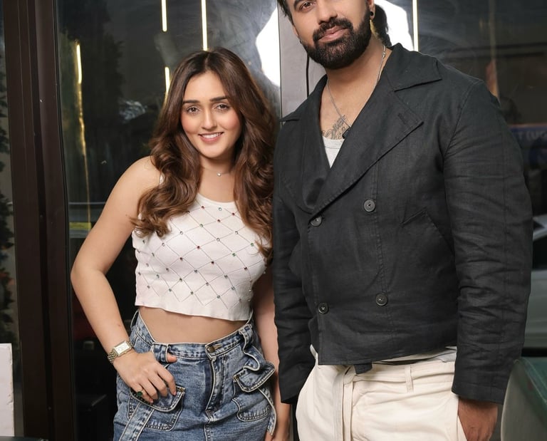 Tanya Sharma with Celebrity Hair Artist Ayush Manocha