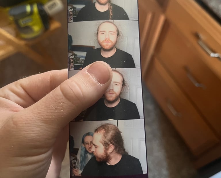 holding a test photostrip