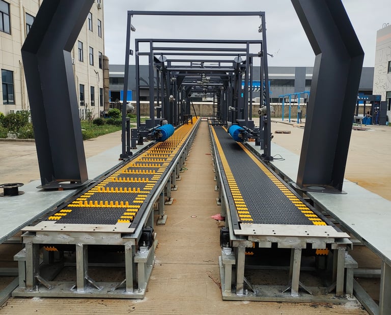 dual track conveyor belts for tunnel car wash by TUNELIX