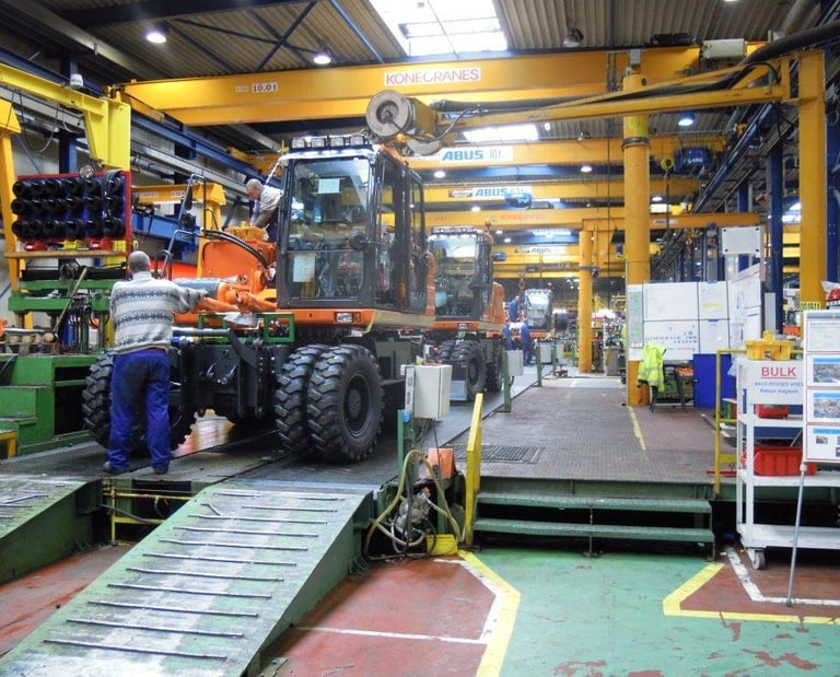 Fördersystem für Baumaschinenproduktion