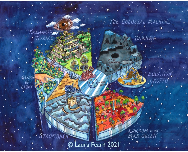 A space map of an imaginary planet