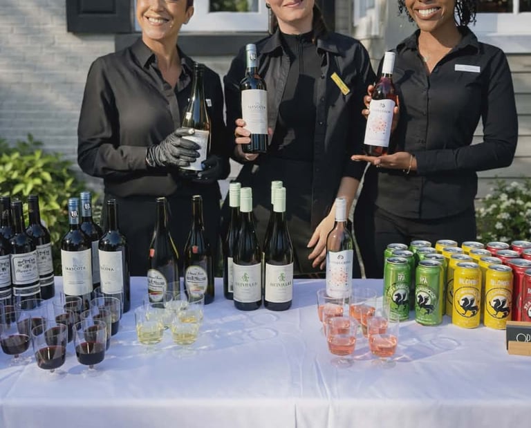 profesional waitstaff well dressed ready to serve