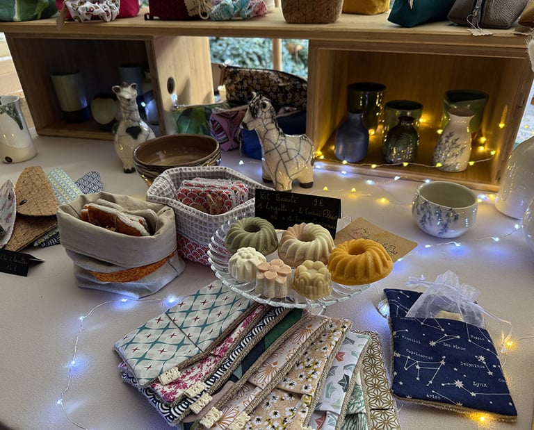 Participation de l'atelier Dès 2mains au marché de Noël de La Respélid’