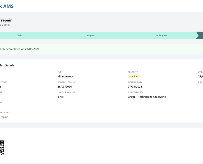 equipment work order management