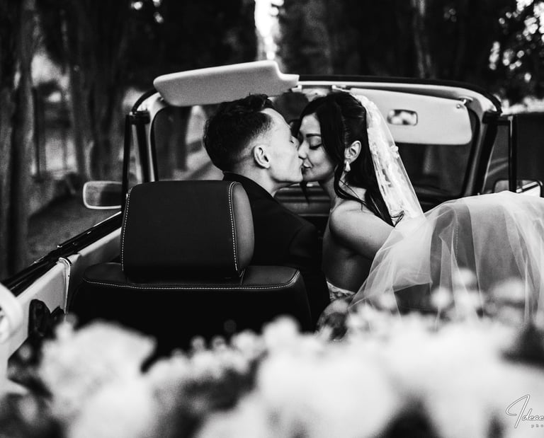 foto matrimonio in macchina