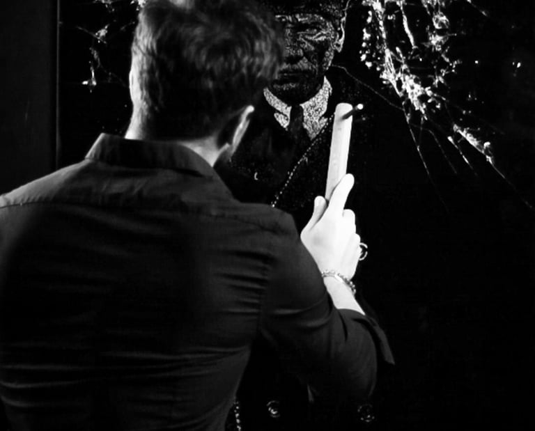 One-of-one broken glass artwork Mustafa Kemal Atatürk