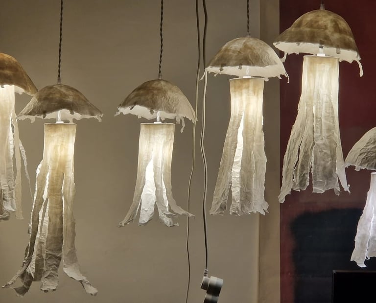 gellyfish pendant light paper sculpture Sète France