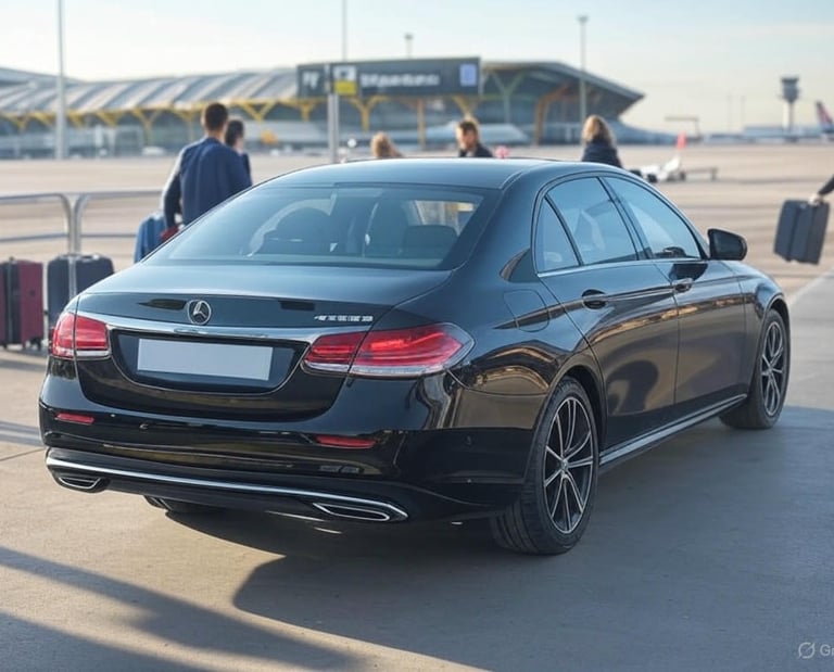 Mercedes E Class en el aeropuerto