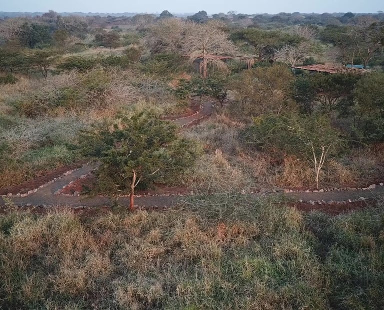 Self catering safari tent accommodation sites at Albizia tented camp