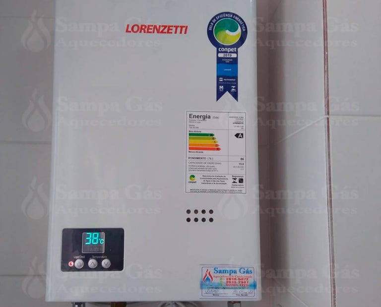 Aquecedor a gás instalado