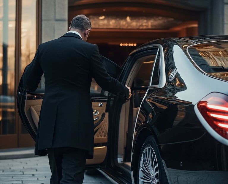 a man in a suit and tie is getting ready to go to a wedding