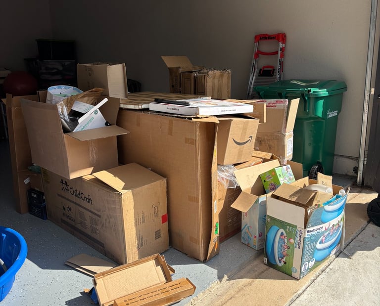 Home In Need of Cardboard Recycling 