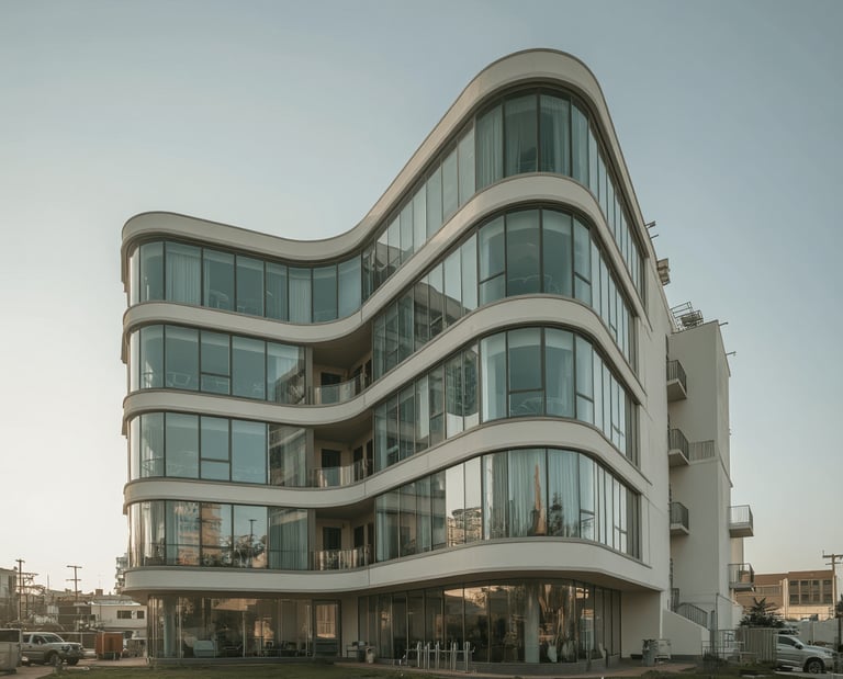 Image frame from AI architecture high end office building presentation video