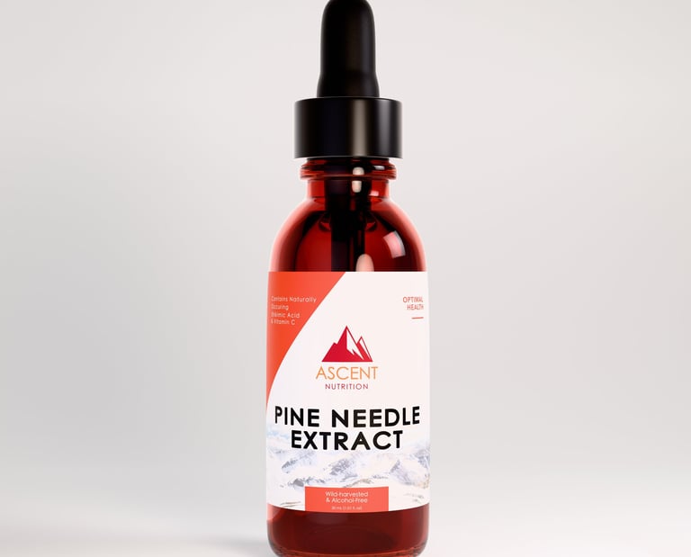 Image of a 3D render of Ascent Nutrition Pine Needle Extract Supplement.