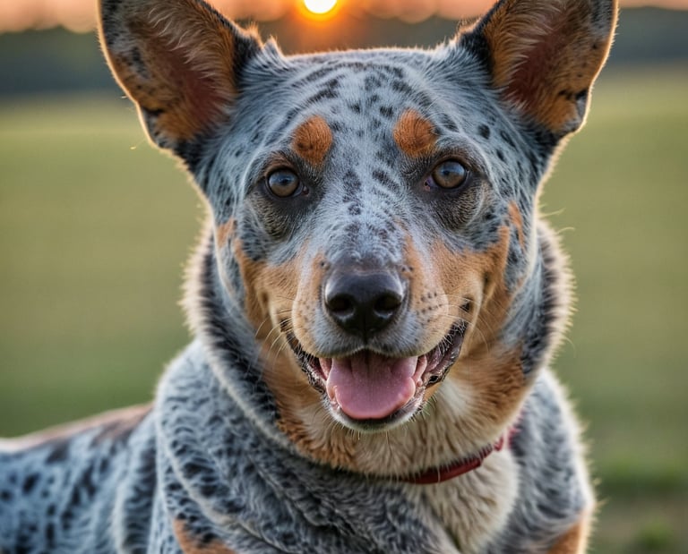 Image of a blue healer dog render.