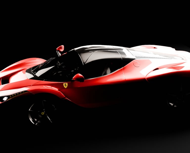 Side view of a 2023 Ferarri LaFerrari.